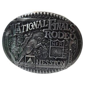 1998 NFR Rodeo Belt Buckle Hesston National Finals NOS Bronc Horse Cowboy Vtg